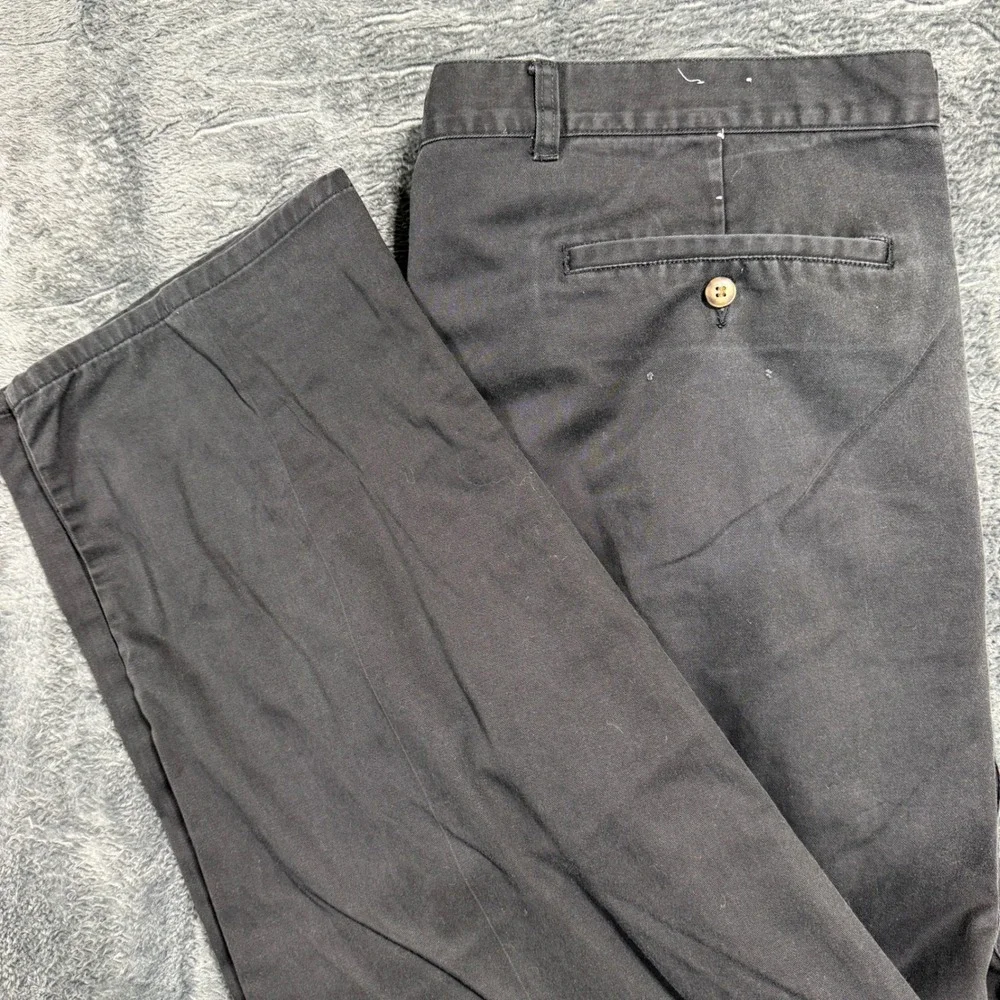 Honors Wrinkle Resist Pleated Chino Pants Mens 46x30 Black‎ Cotton WR68-P